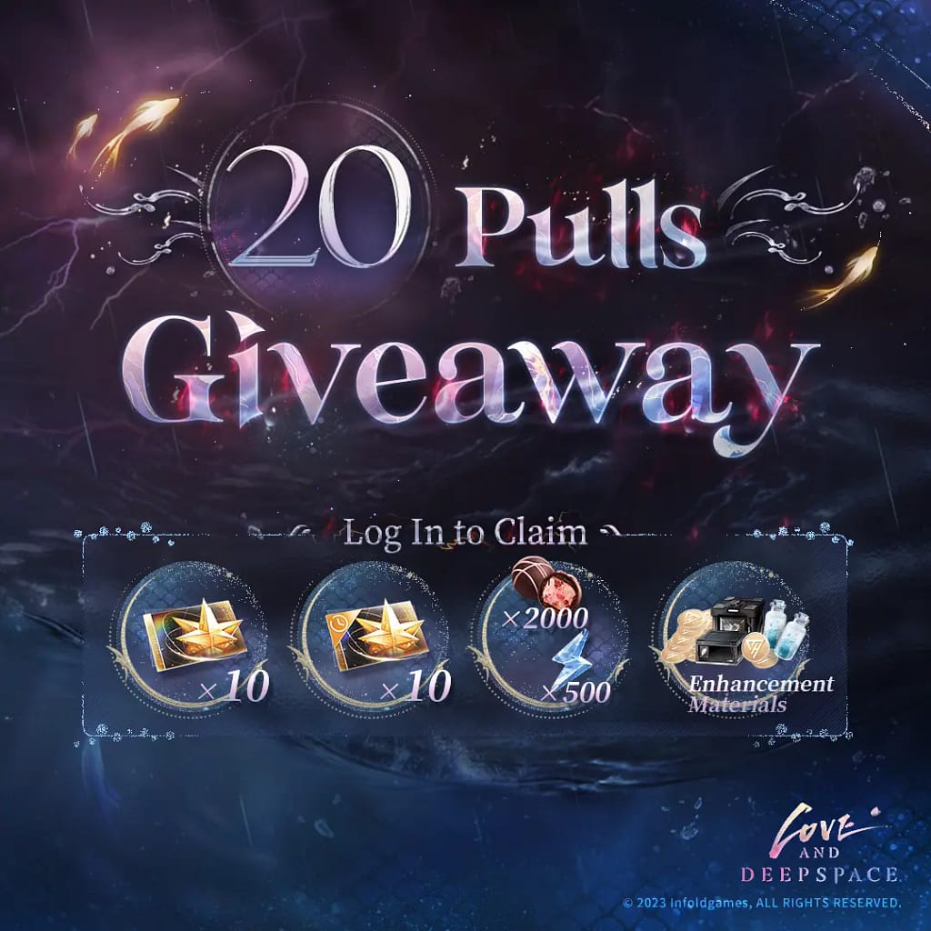 Love and Deepspace 20 Pulls giveaway