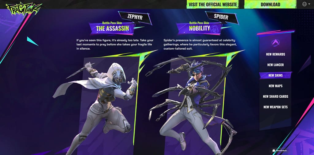 FragPunk Zephyr The Assassin And Spider Nobility Outfit